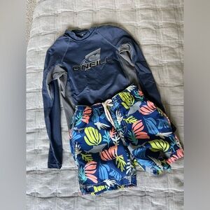 {boys} O’Neill Rash guard & babyGAP swim shorts set